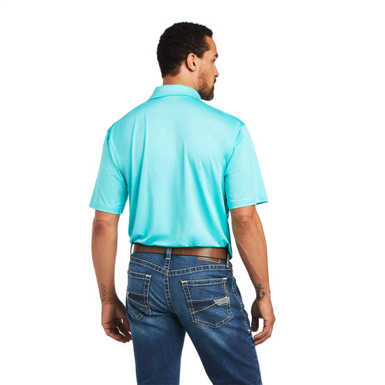 Ariat Men's Charger 2.0 Drift Turquoise Polo Shirt 10040593