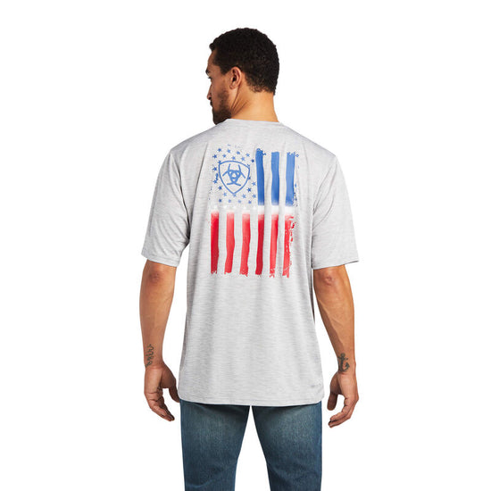 Ariat Men's Vertical Flag Graphic Grey T-Shirt 10040634