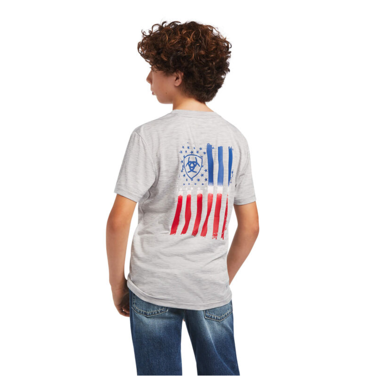 Ariat® Children's Echo Gray Charger Patriotic Graphic T-shirt 10040637