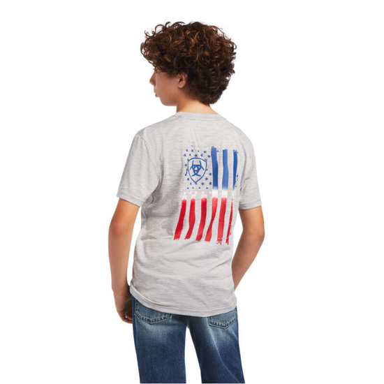 Ariat® Children's Echo Gray Charger Patriotic Graphic T-shirt 10040637
