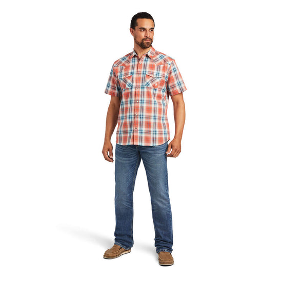 Ariat® Men's Hawk Retro Ginger Spice Short Sleeve Snap Shirt 10040647