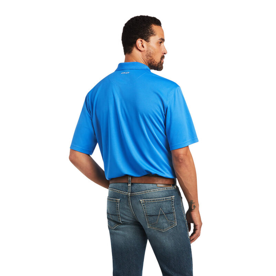 Ariat Men's Tek Aegean Blue Polo Shirt 10040650