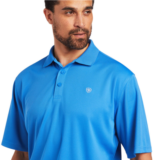 Ariat Men's Tek Aegean Blue Polo Shirt 10040650