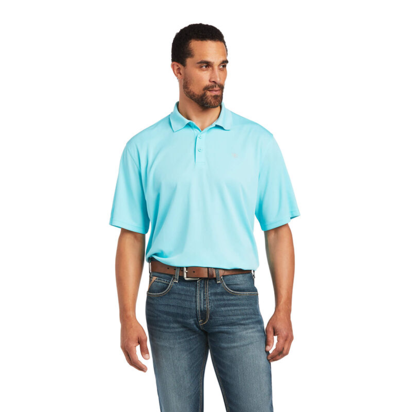 Ariat® Men's TEK Short Sleeve Blue Radiance Polo Shirt 10040651