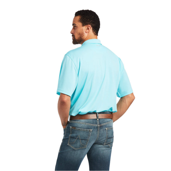 Ariat® Men's TEK Short Sleeve Blue Radiance Polo Shirt 10040651
