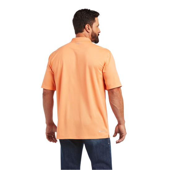 Ariat® Men's TEK Short Sleeve Habanero Peach Polo Shirt 10040652