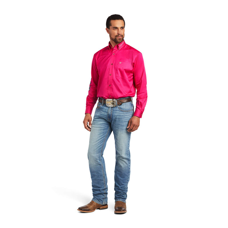 Ariat Men's Classic Team Logo Twill Pink Button Down Shirt 10040656