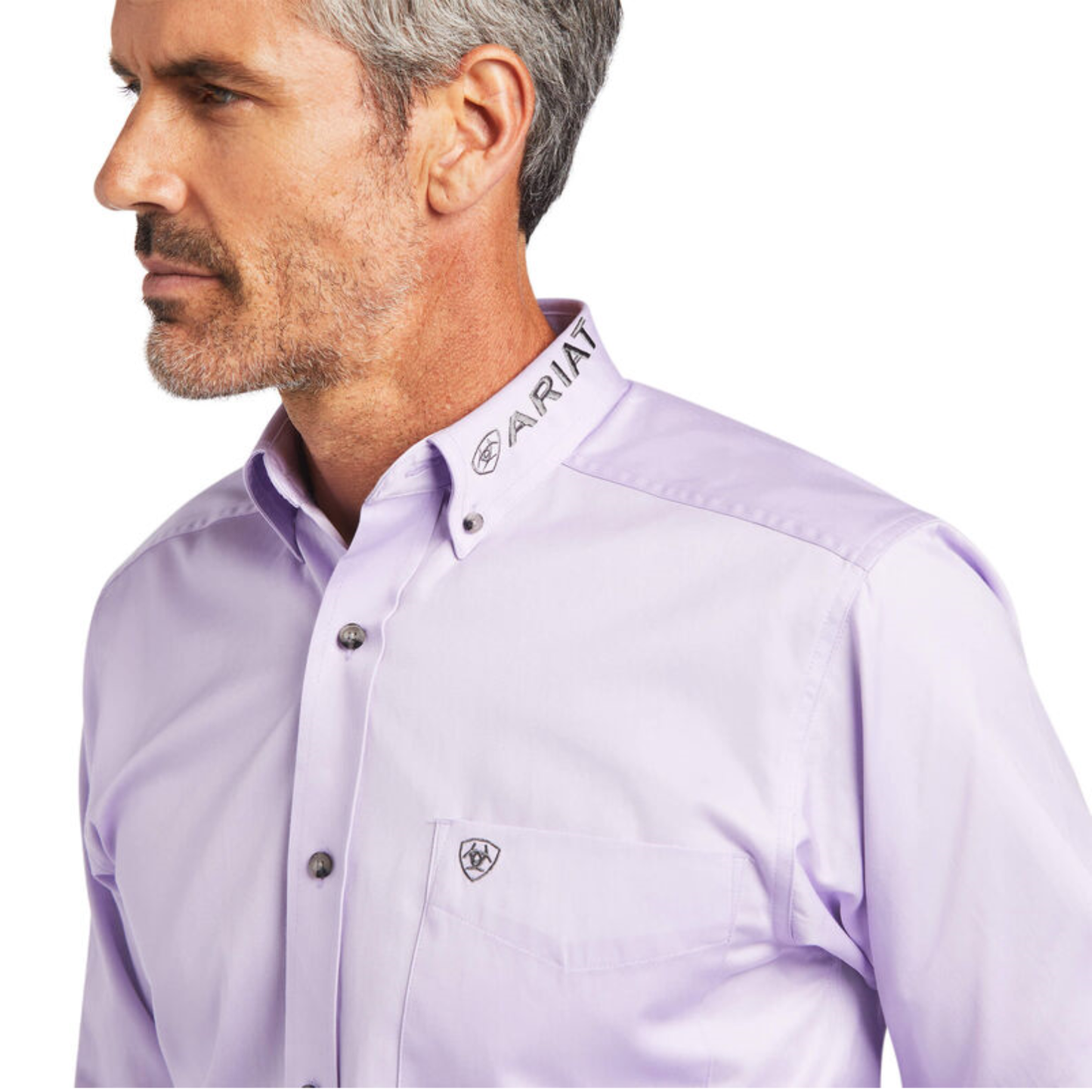 Ariat® Men's Lilac & Grey Fitted Button Down Shirt 10040703
