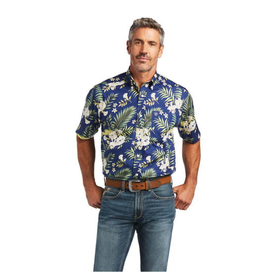 Ariat® Men's Wrinkle Free Ephraim Blue Button Down Shirt 10040725