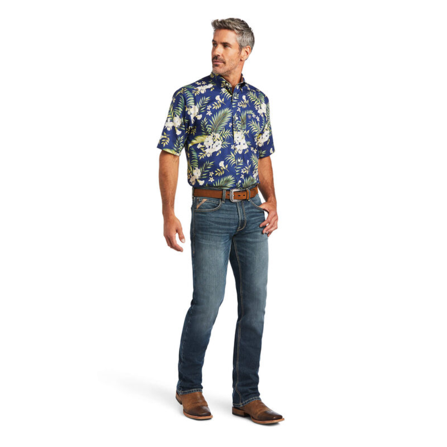 Ariat® Men's Wrinkle Free Ephraim Blue Button Down Shirt 10040725