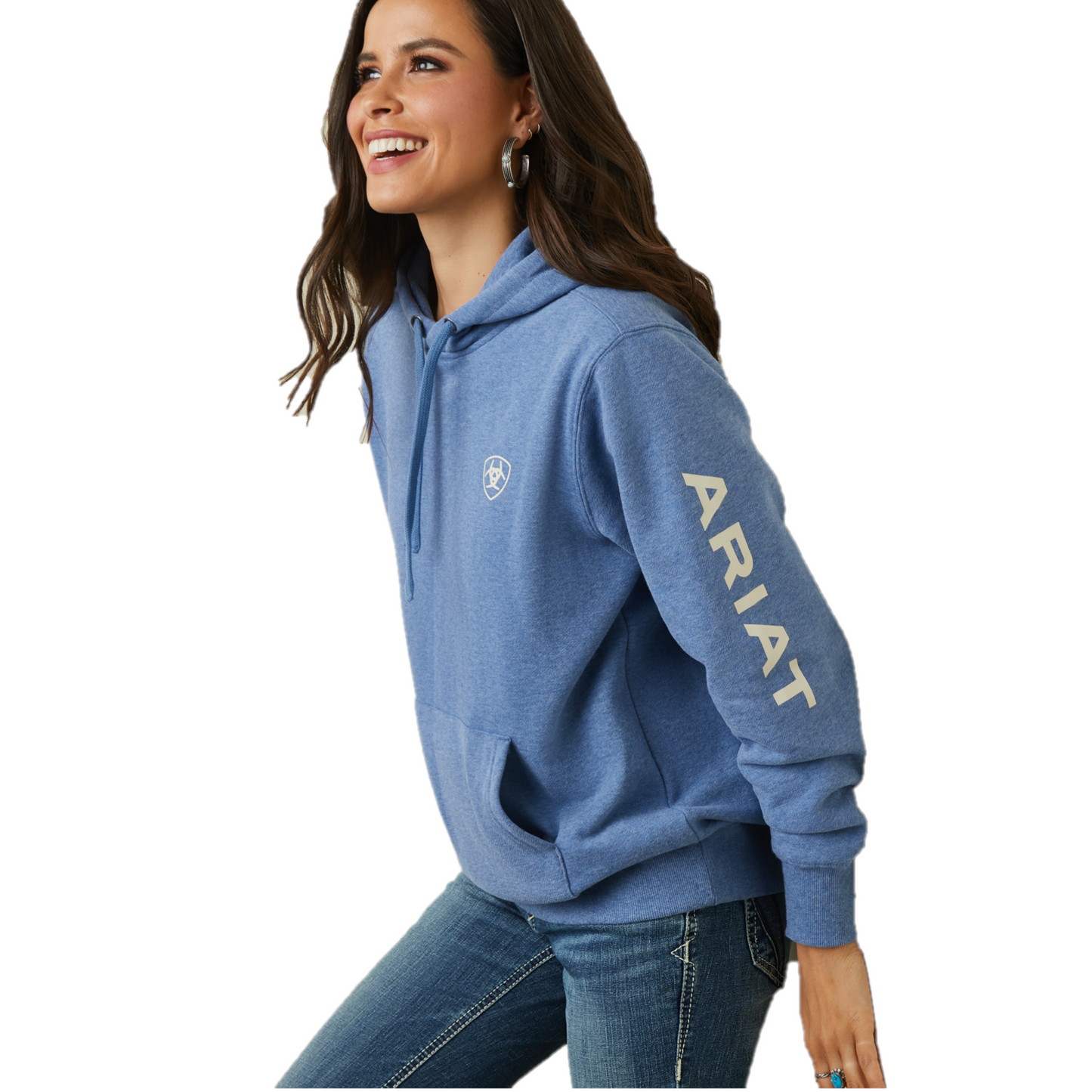 Ariat® Ladies Logo Blue Heather Hoodie 10040814