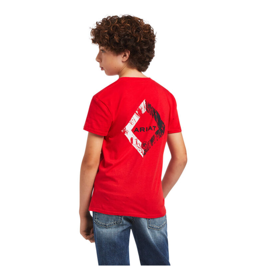 Ariat® Youth Boy's Diamond Wood Uakari Red Graphic T-shirt 10040885
