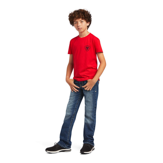Ariat® Youth Boy's Diamond Wood Uakari Red Graphic T-shirt 10040885