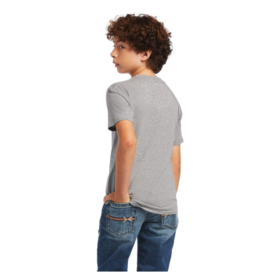 Ariat® Youth Boy's Rope Shield Heather Grey Graphic T-shirt 10040888