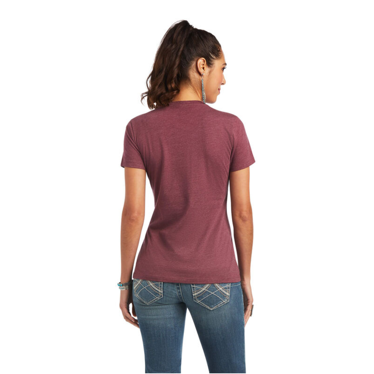 Ariat® Ladies Sol Burgundy Heather Short Sleeve Graphic Tee 10040959