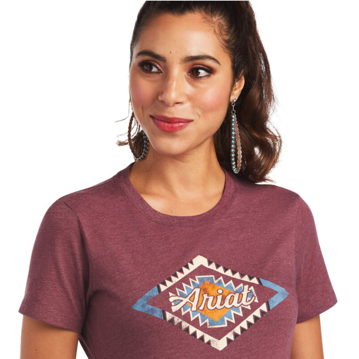 Ariat® Ladies Sol Burgundy Heather Short Sleeve Graphic Tee 10040959