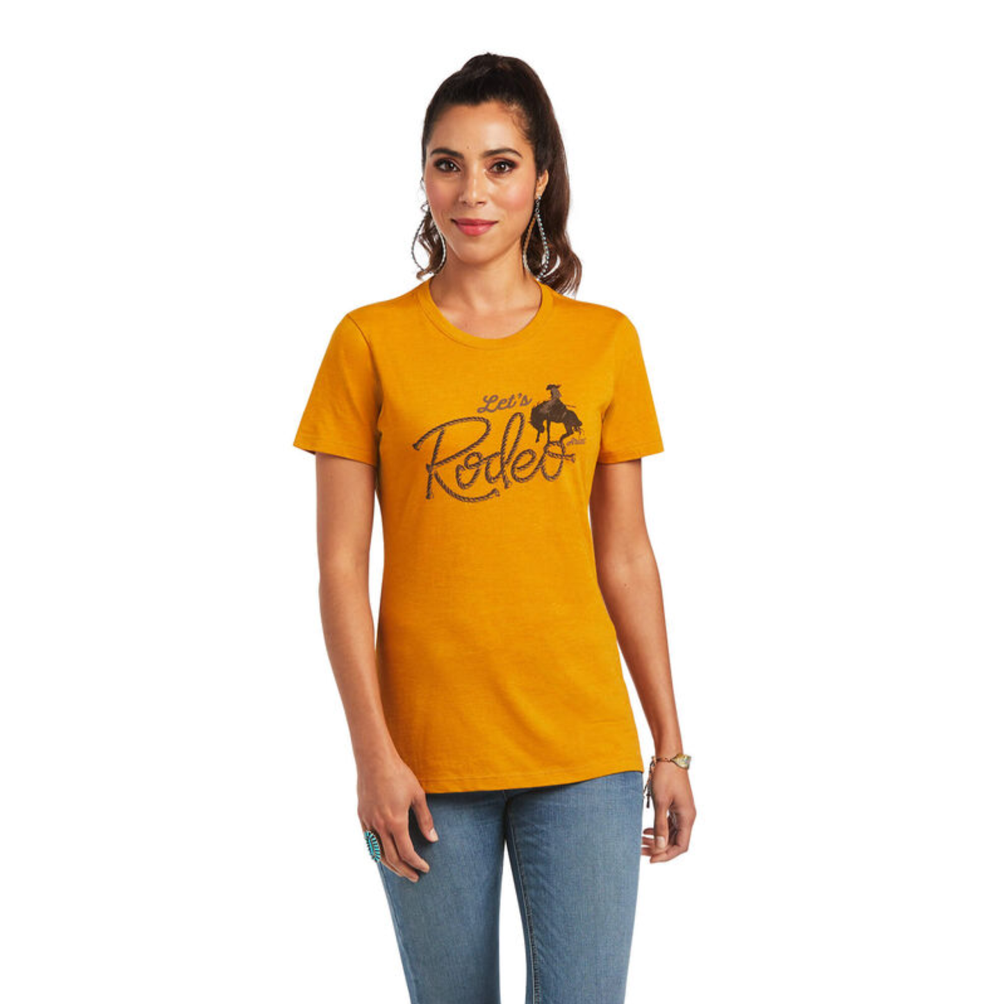 Ariat® Ladies Let's Rodeo Buckhorn Heather Graphic T-shirt 10040961