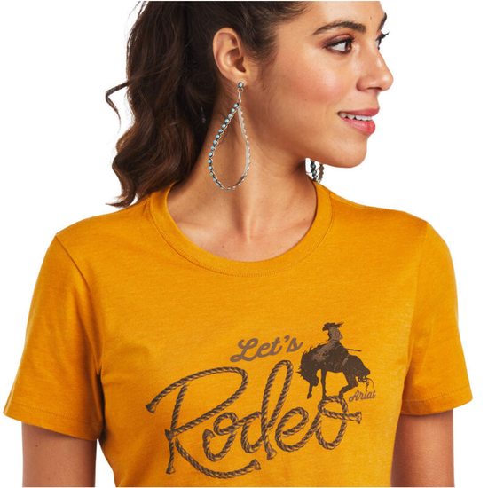 Ariat® Ladies Let's Rodeo Buckhorn Heather Graphic T-shirt 10040961