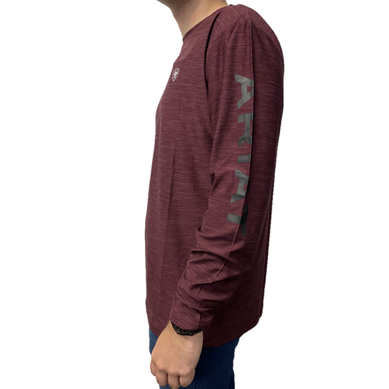 Ariat® Men's Malbec Heather Charger Logo Long Sleeve T-Shirt 10041001