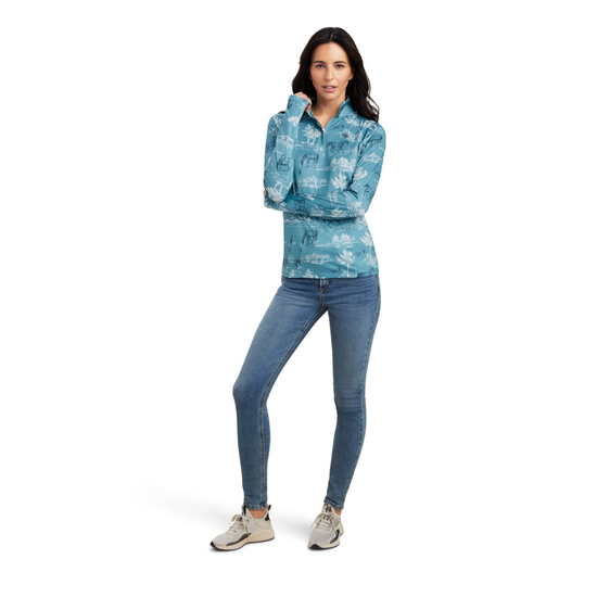Ariat Ladies Lowell 2.0 Artic Blue Frost Base Layer Pullover 10041204