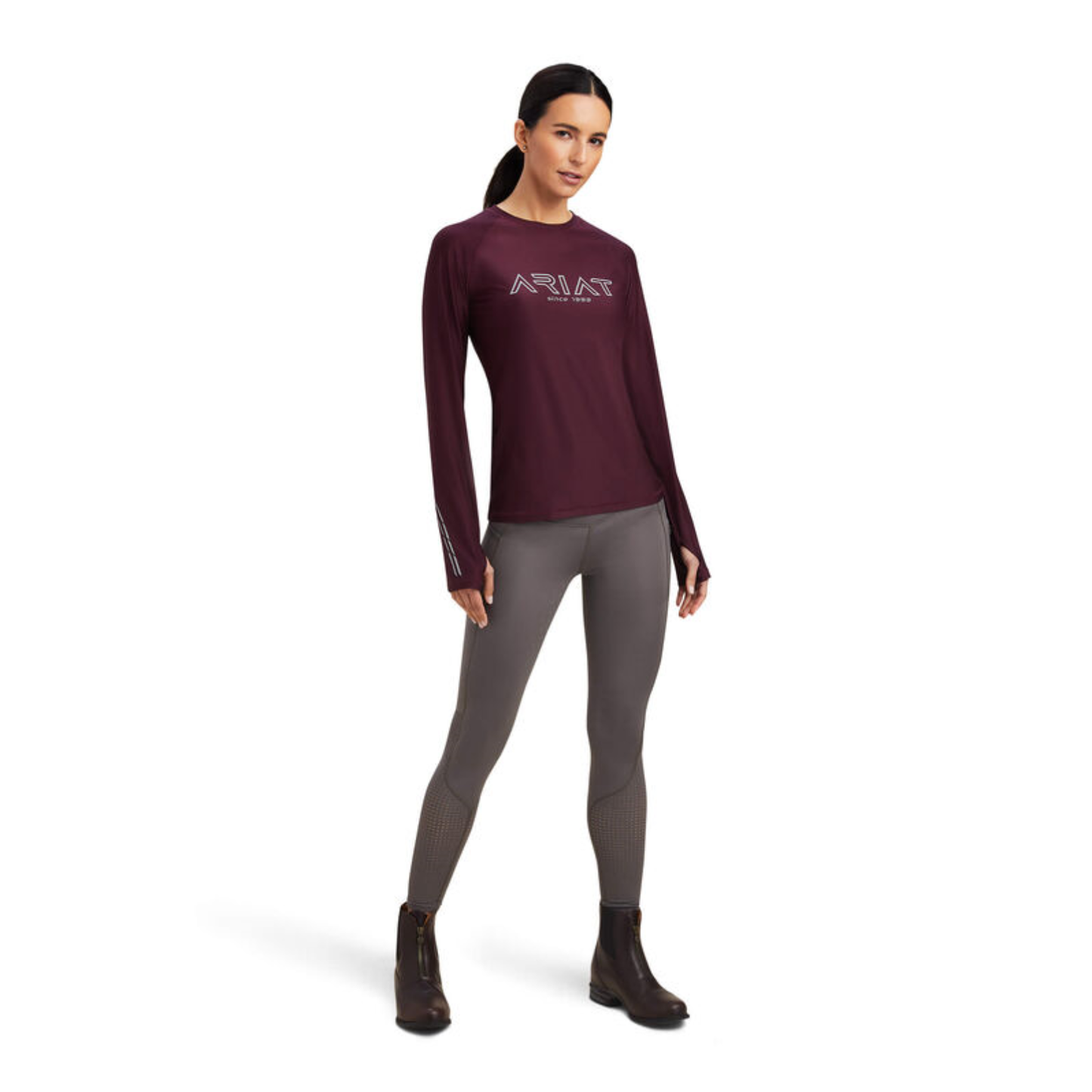 Ariat® Ladies Lumina Logo Mulberry Long Sleeve T-Shirt 10041255