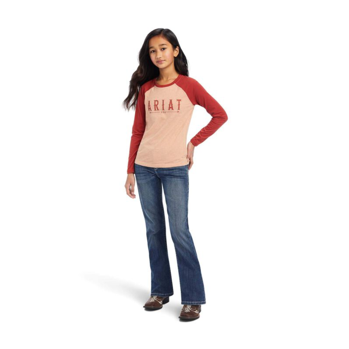 Ariat® Girl's R.E.A.L™ Palm Heather & Bossa Nova Arrow Shirt 10041324