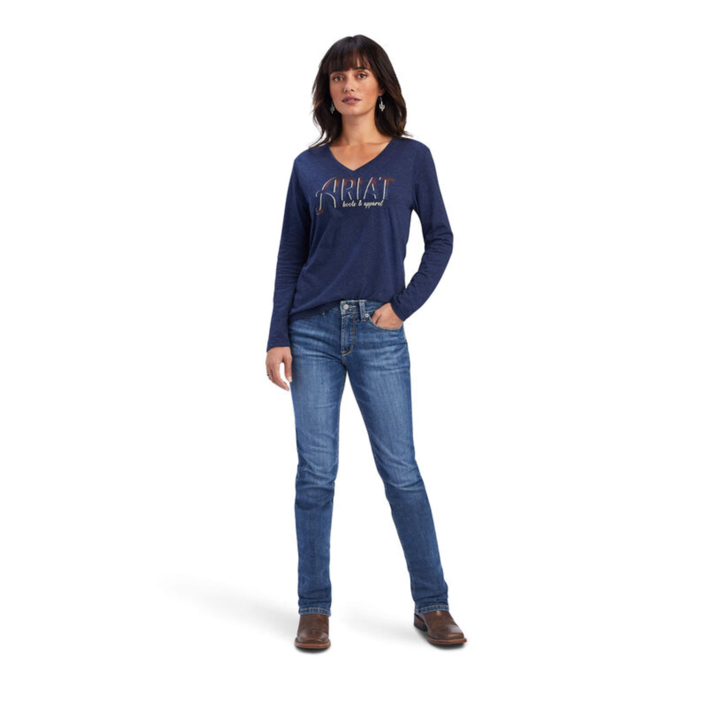 Ariat® Ladies R.E.A.L.™ Relaxed Navy Heather T-shirt 10041339