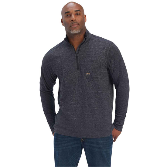 Ariat® Men's Rebar Foundation 1/4 Zip Charcoal Shirt 10041415