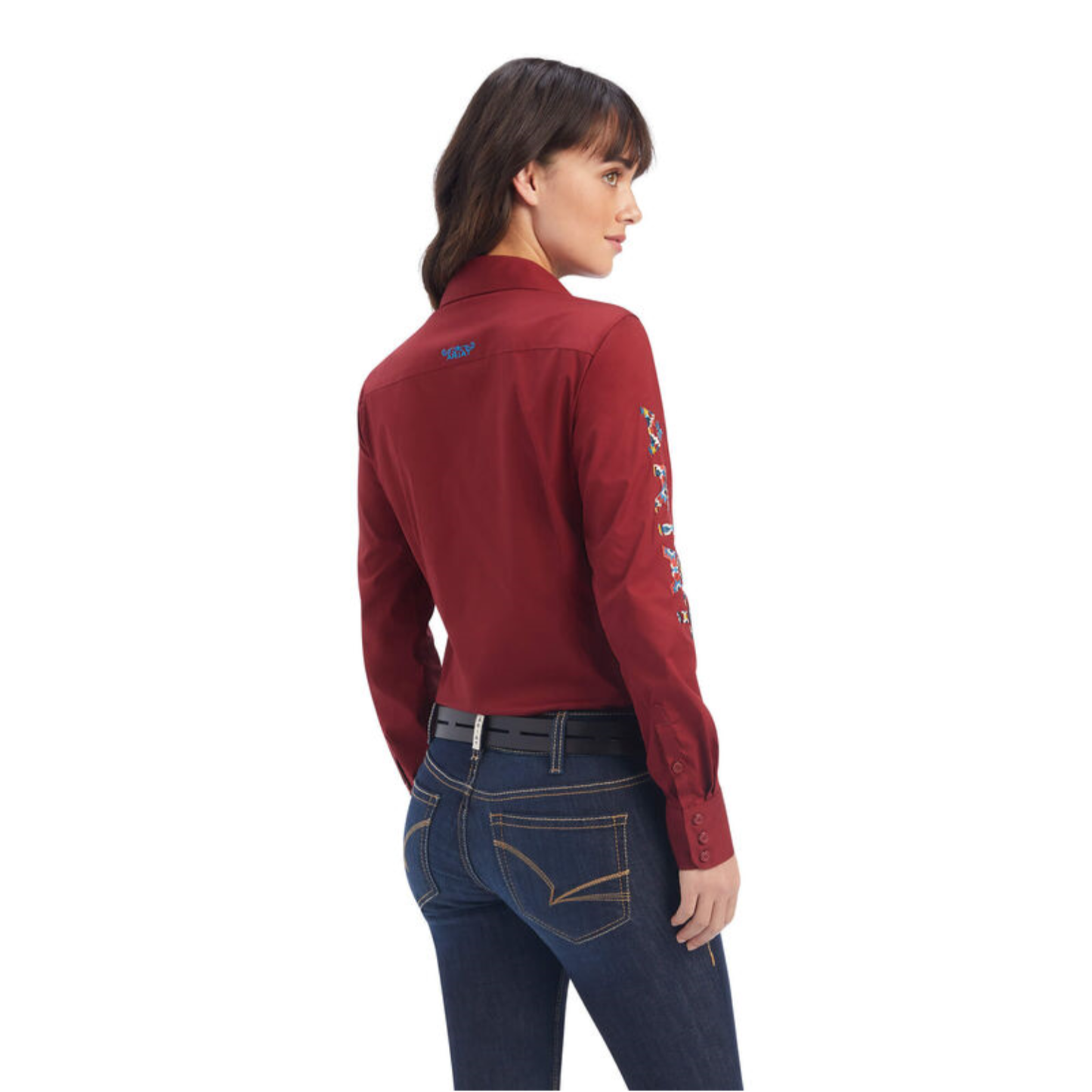 Ariat® Ladies Team Kirby Straight Rouge Red Button Down Shirt 10041434
