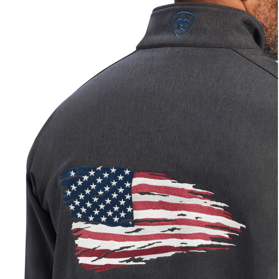 Ariat® Men's Logo 2.0 Patriot Charcoal Softshell Jacket 10041439