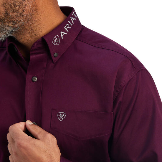 Ariat Men's Beet Purple Team Logo Button Down Shirt 10041530