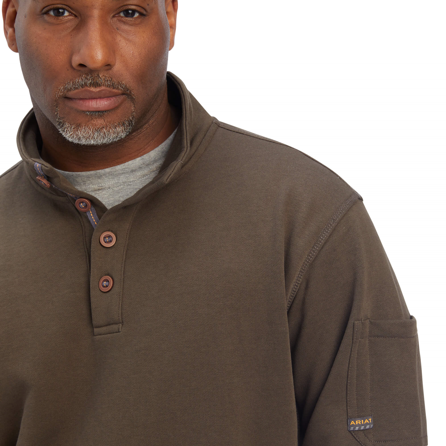 Ariat® Men's Rebar Overtime Wren Green Fleece Sweater 10041580