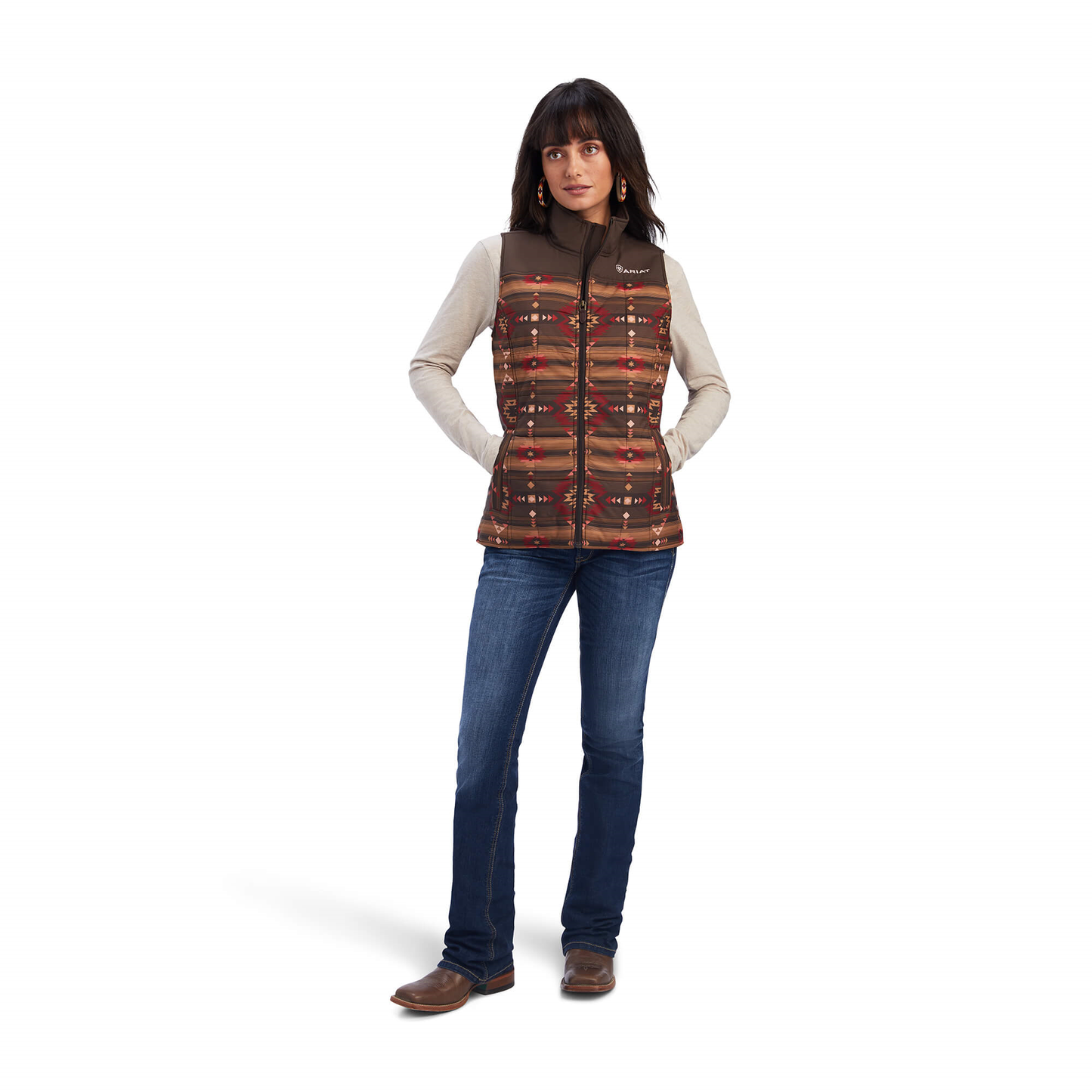 Ariat® Ladies R.E.A.L.™ Aztec Printed Brown Vest 10041585