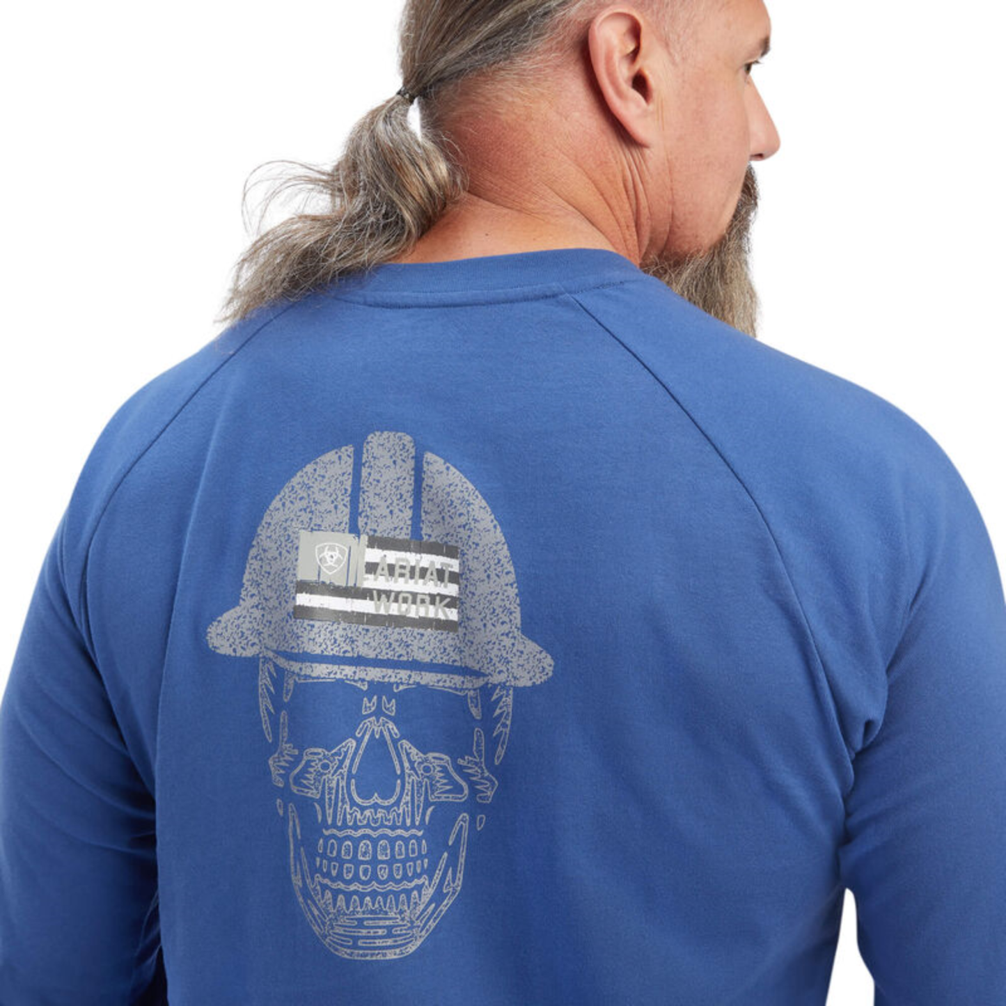 Ariat® Men's Rebar Roughneck Skull Graphic Blue T-Shirt 10041589