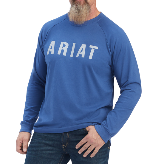 Ariat® Men's Rebar CottonStrong Block Metal Blue T-Shirt 10041590