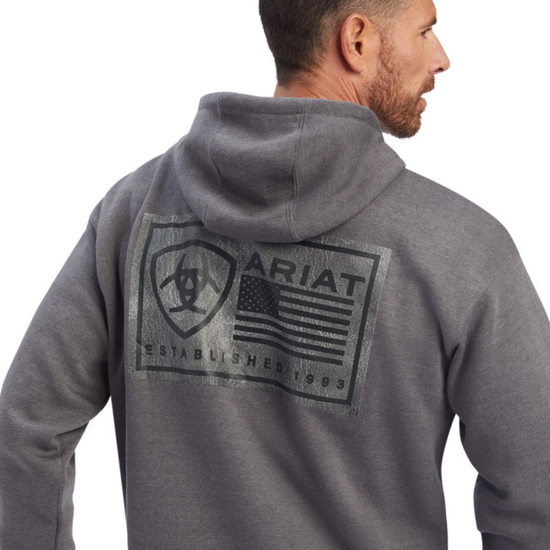 Ariat® Men's EST Block Charcoal Grey Pullover Hoodie 10041723