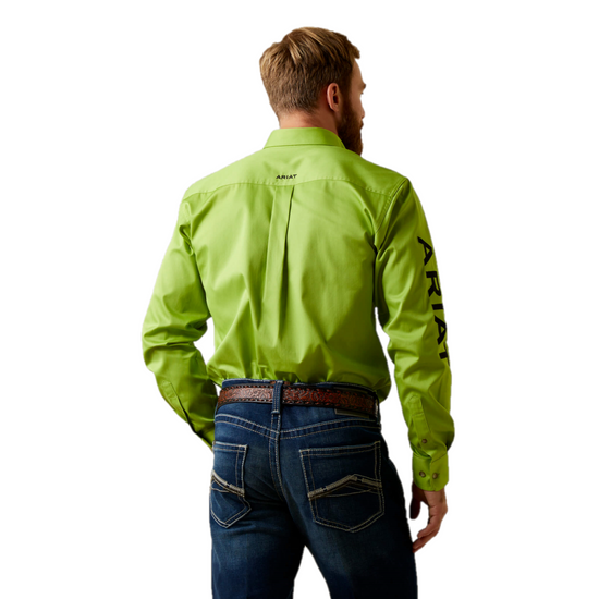 Ariat® Men's Team Logo Fitted Macaw Green Button Down Shirt 10042169