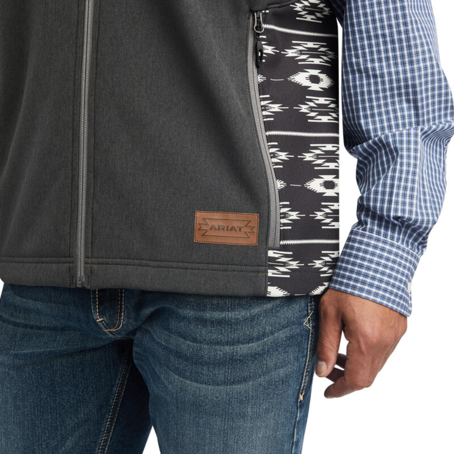 Ariat® Men's Vernon 2.0 Chimayo Charcoal Softshell Vest 10042188