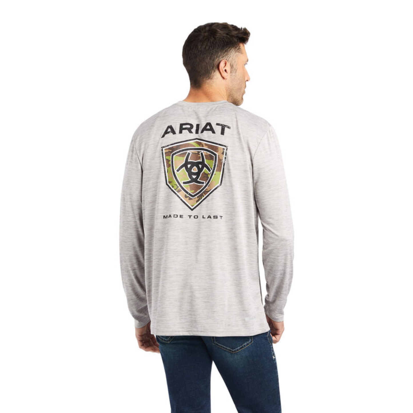 Ariat® Men's Charger Camo Shield Light Grey Heather Shirt 10042190