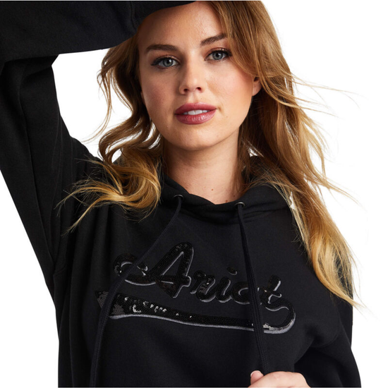 Ariat® Ladies R.E.A.L™ Sequin Logo Black Hoodie 10042237