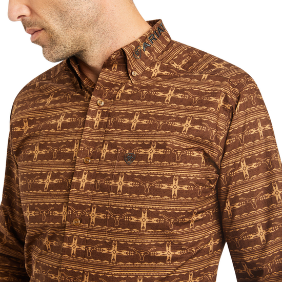 Ariat® Men's Team Toffee Brown Colter Fitted Button Down Shirt 10042353