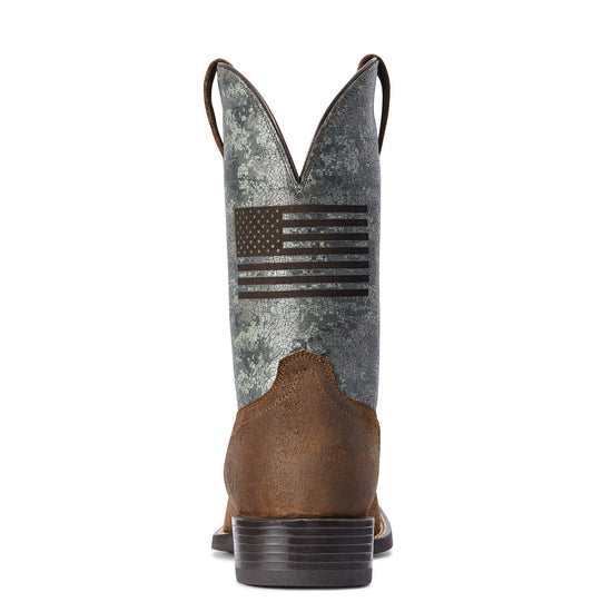 Ariat Men's Sport Flying Proud Taupe & Green Camo Square Toe Boots 10042405