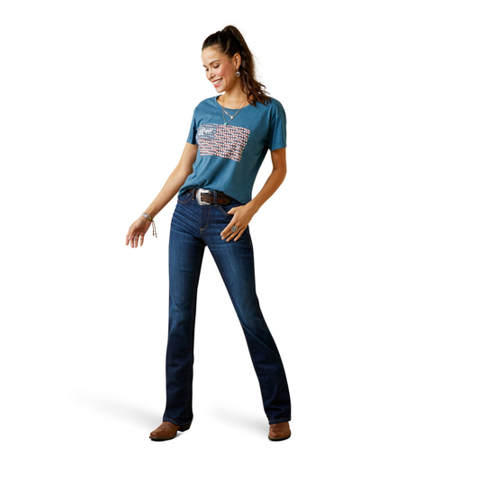 Ariat® Ladies Amarillo Graphic Steel Blue T-Shirt 10045448