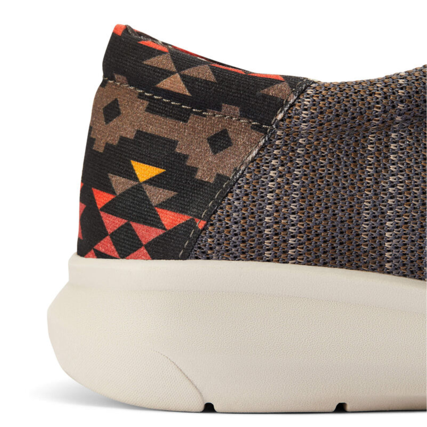 Ariat Men's Hilo Stretch Lace Brown & Red Aztec Print Slip On Shoes 10042507