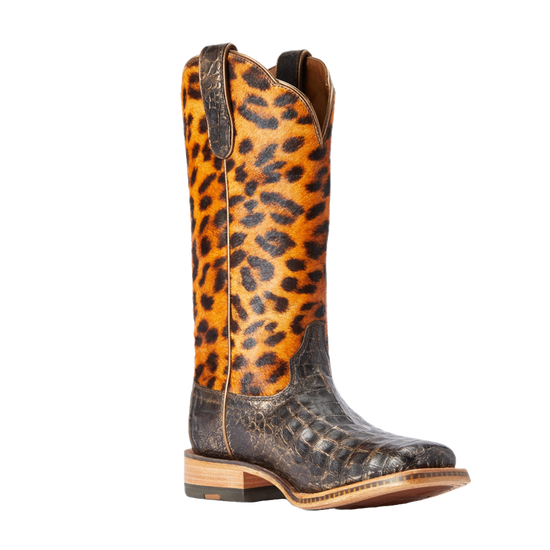 Ariat® Ladies Donatella Leopard Hair On Chocolate Brown Boots 10042540