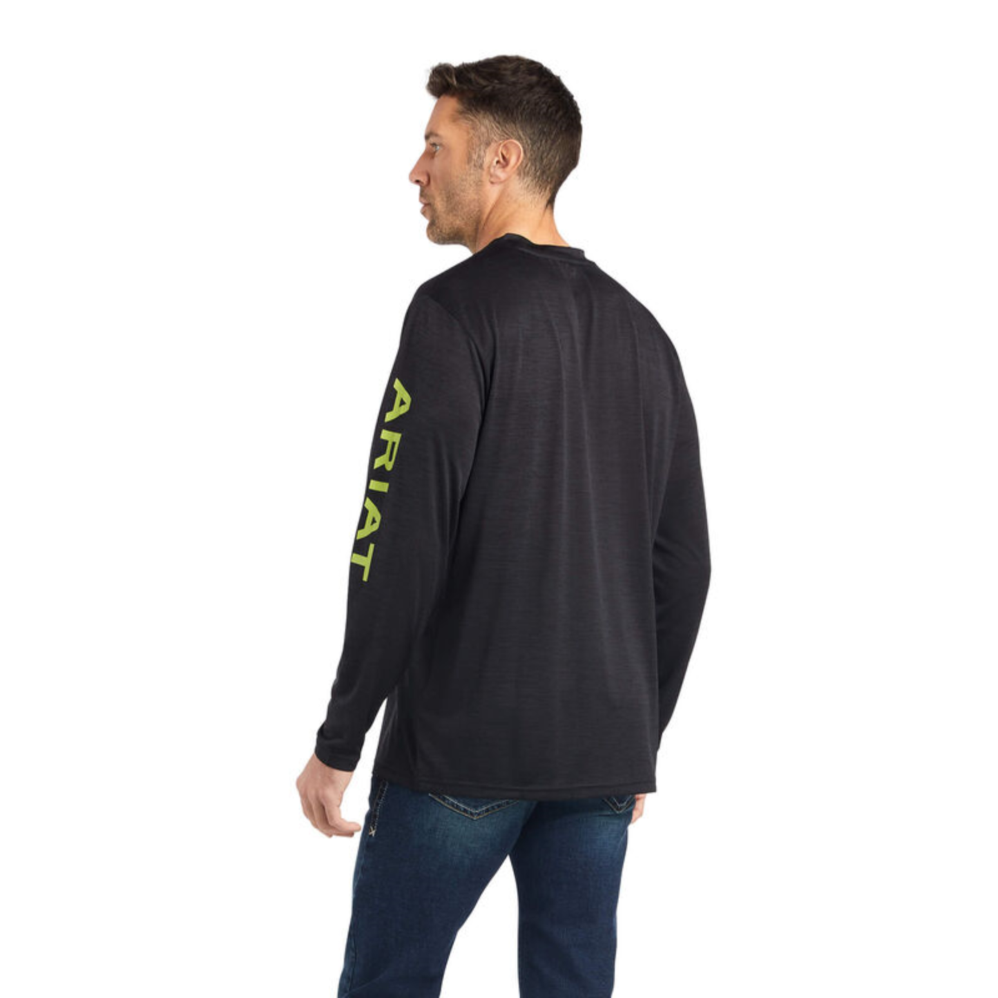 Ariat® Men's Long Sleeves Charger Logo Black Heather Shirt 10042607