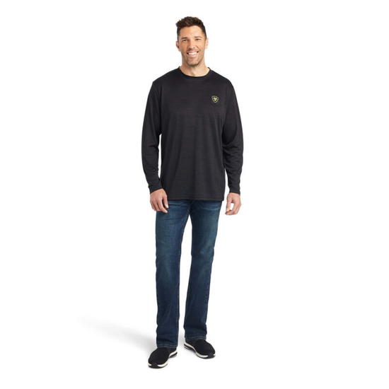 Ariat® Men's Long Sleeves Charger Logo Black Heather Shirt 10042607