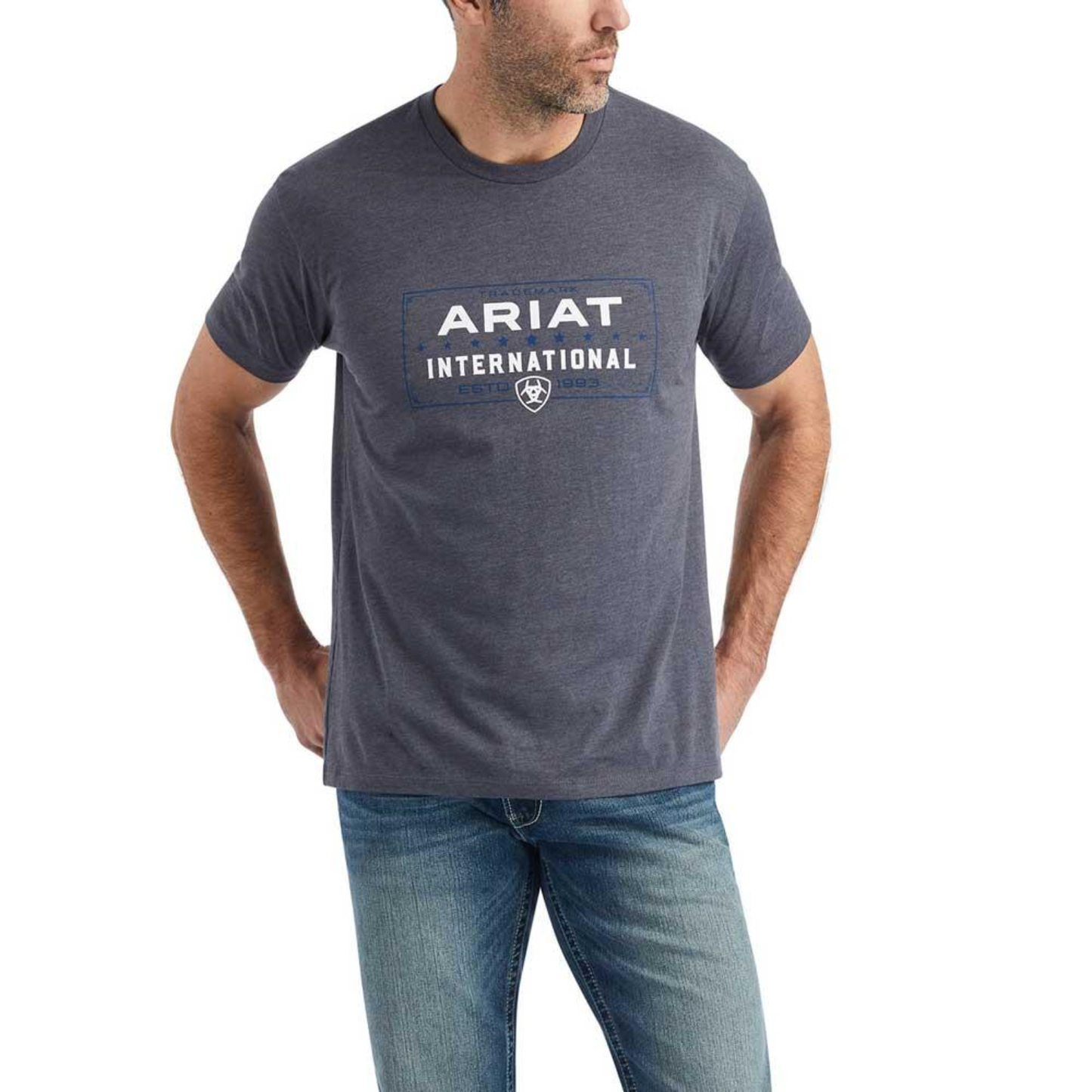 Ariat® Men's Western Lockup Titanium Heather Graphic T-shirt 10042755