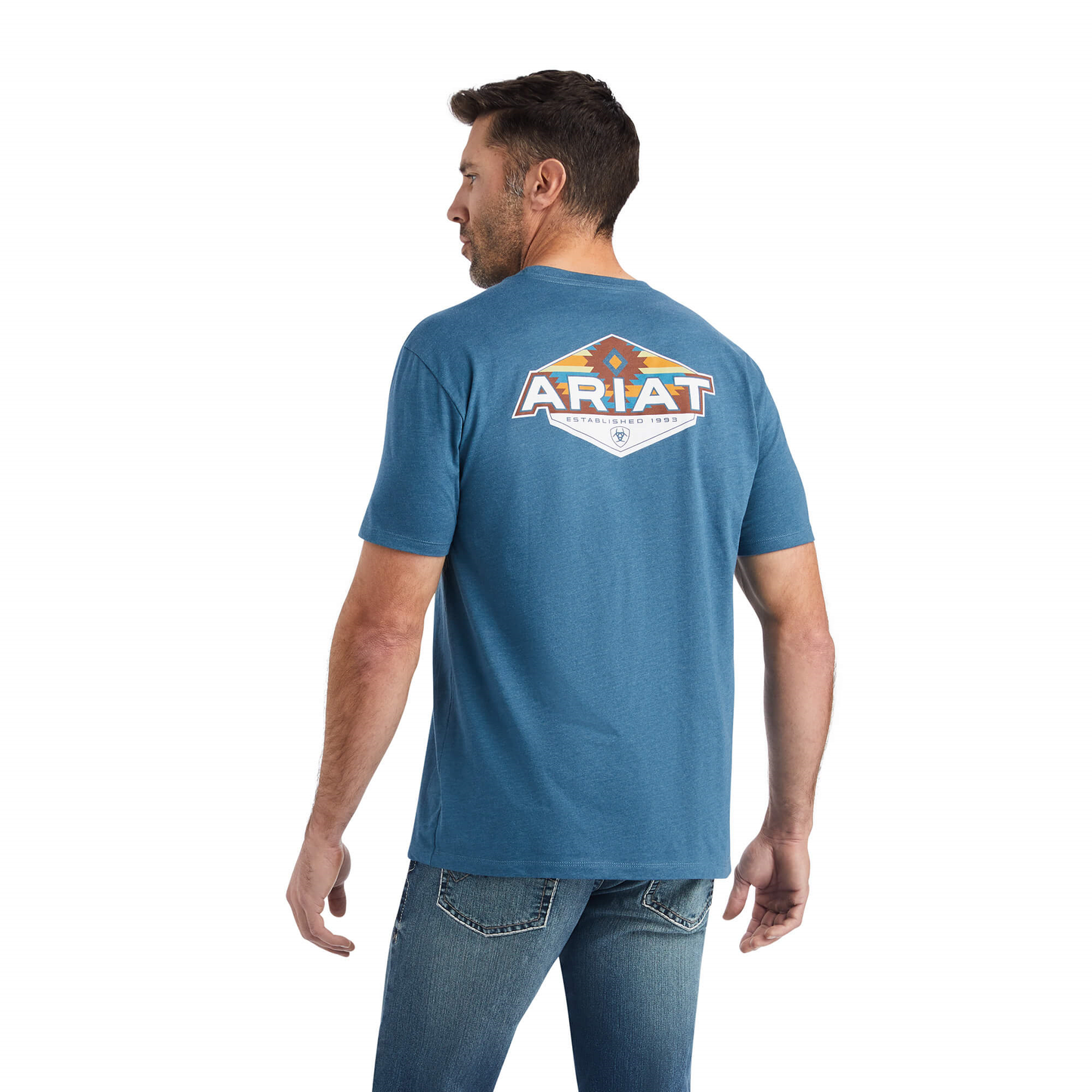Ariat® Men's Hexafill Steel Blue Heather Graphic T-shirt 10042765