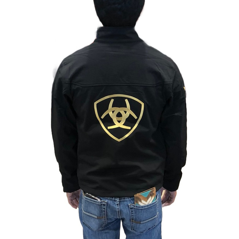 Ariat® Men's New Team Softshell Black & Gold Jacket 10043054